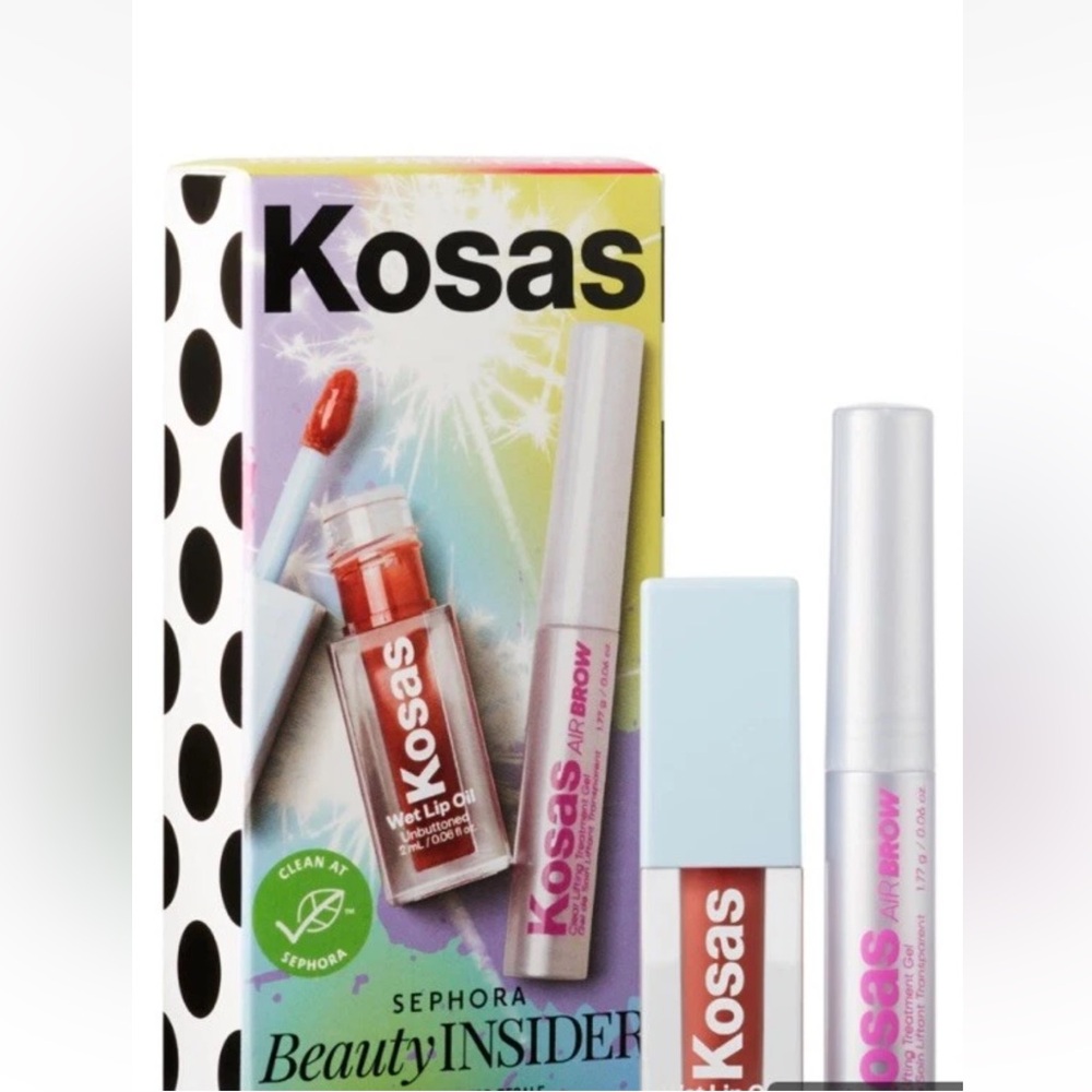 Kosas Wet Lip Oil Gloss Unbuttoned & Air Brow Clear Sephora Beauty Insider NIB